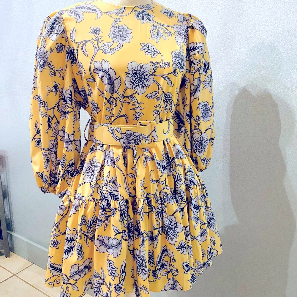 Yellow long sleeve dress
